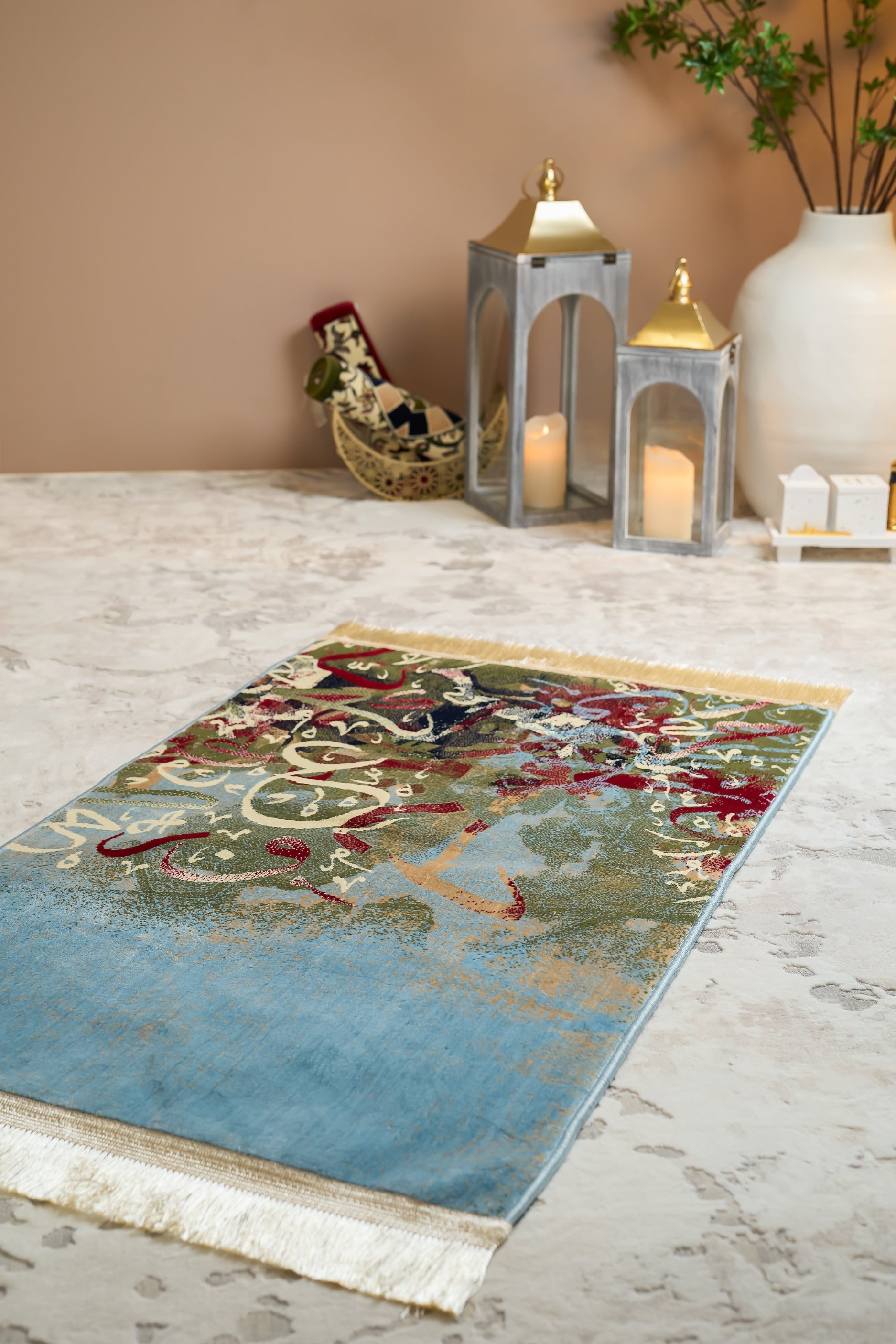 CAL 001 Calligraphy Standard Prayer Mat 8mm - Light Blue