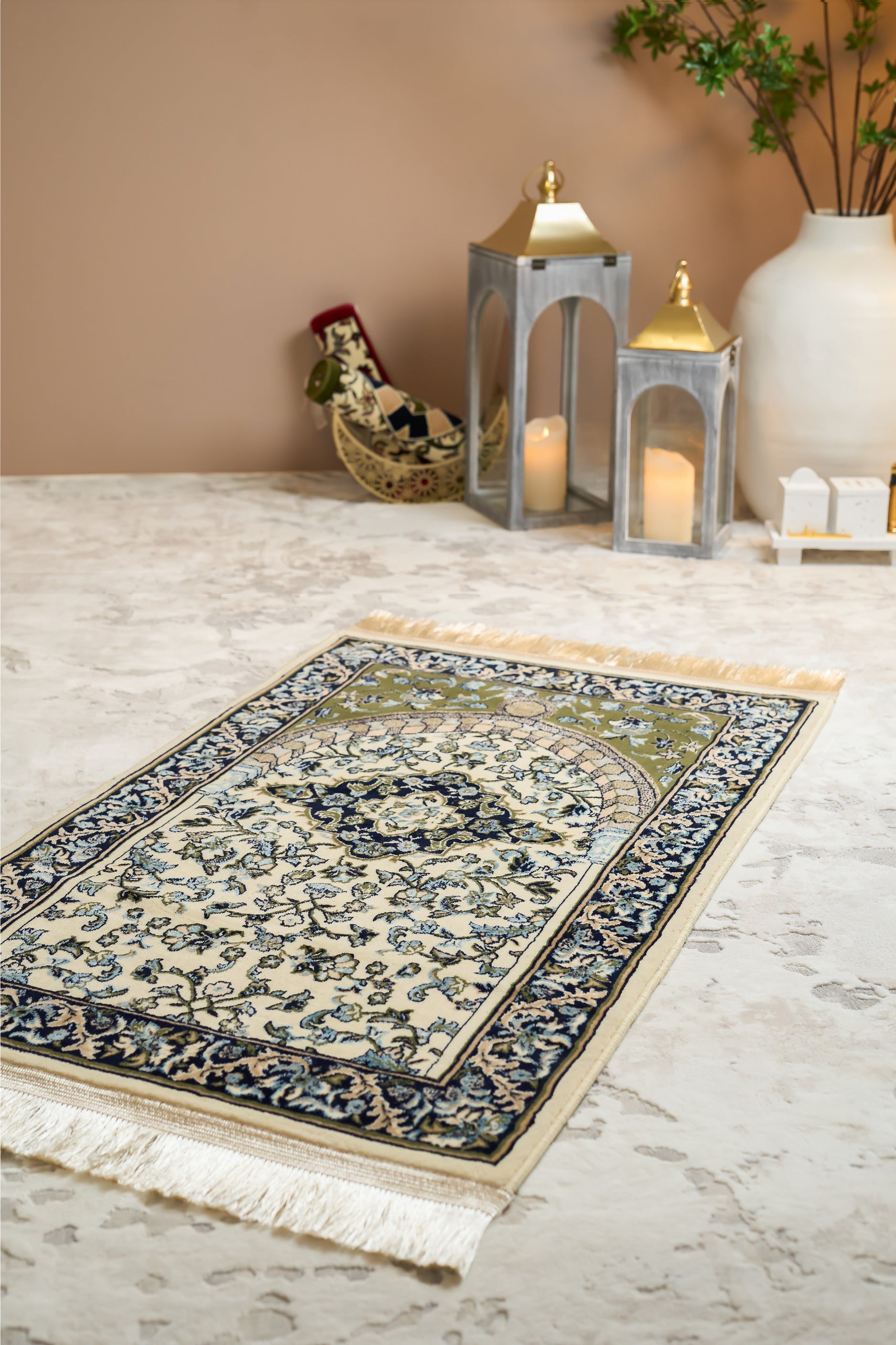 □　画家本人出品 prayer 2022 8,a　A4マット　□ RW 003 Rawdah Standard Prayer Mat 8mm - Cream – Zahra Prayer mat