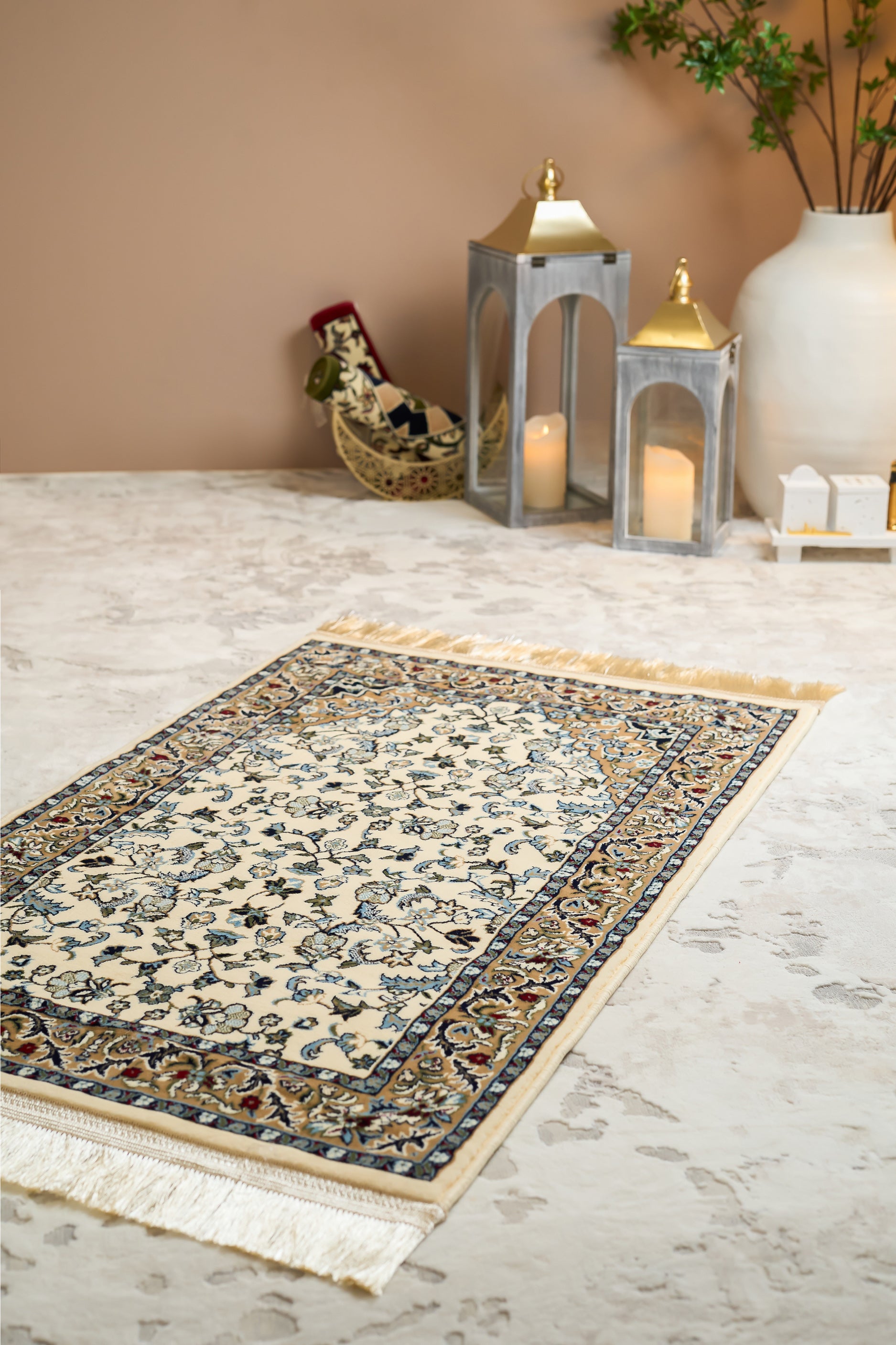 RW 002 Rawdah Standard Prayer Mat 8mm - Cream