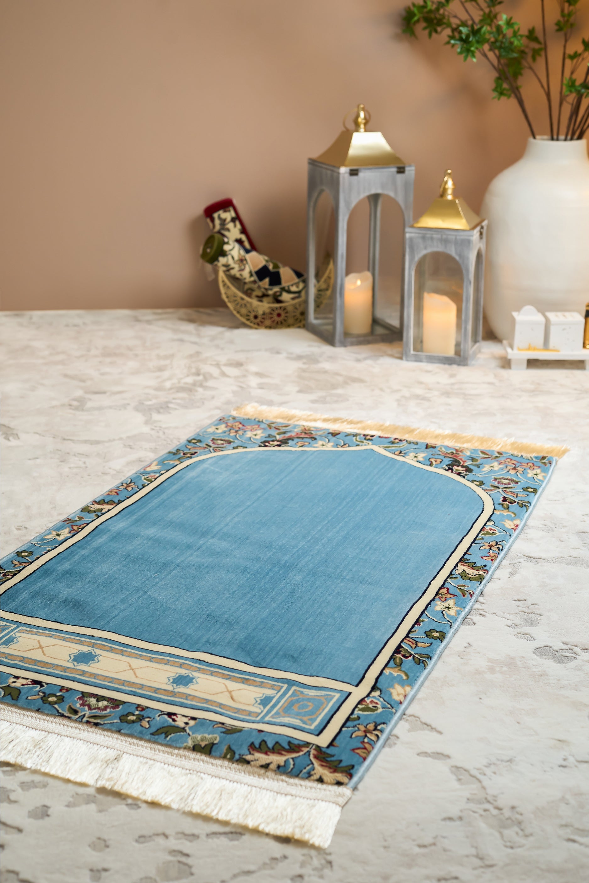 MEB 001 Mehrab Standard Prayer Mat 8mm - Light Blue