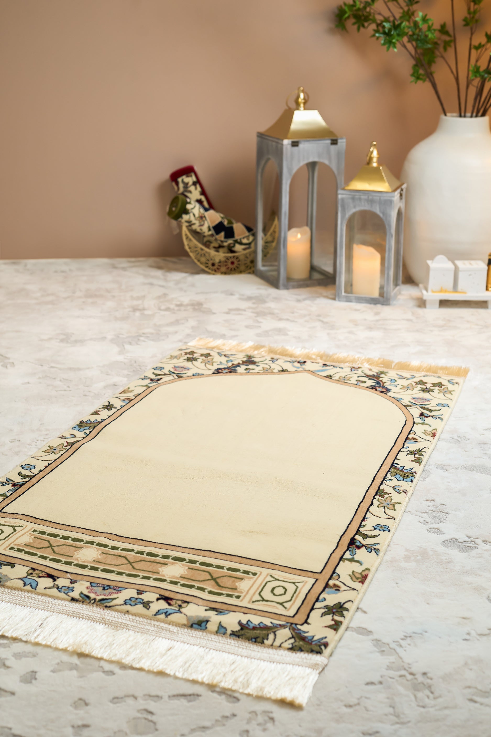 MEB 001 Mehrab Standard Prayer Mat 8mm - Cream
