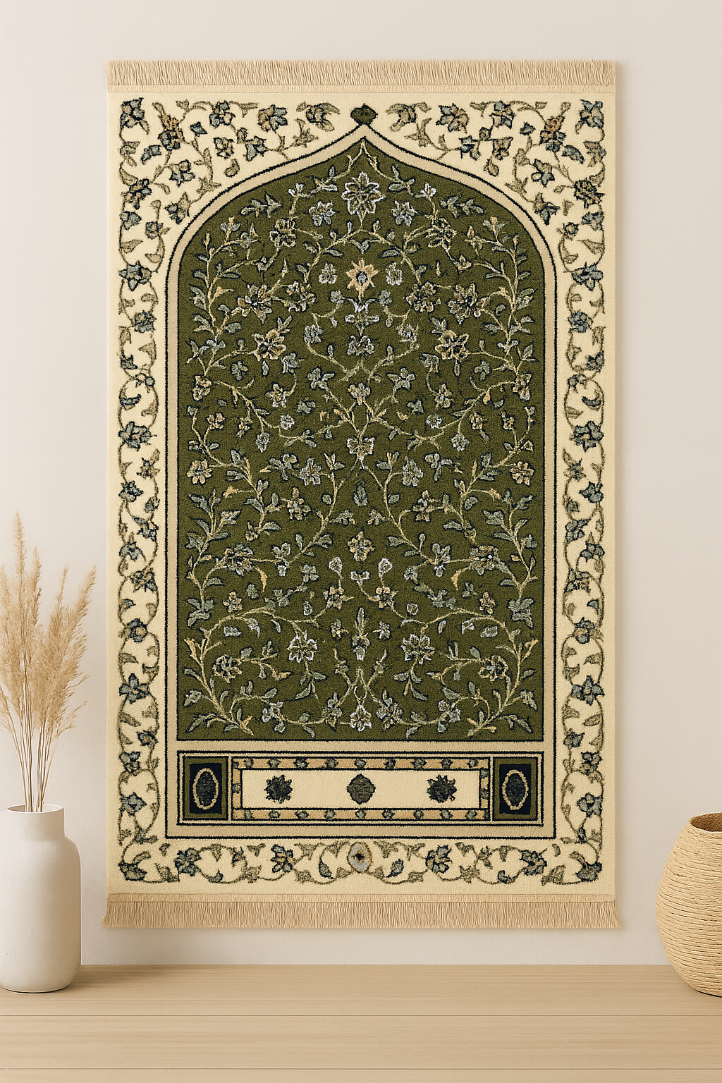 MEB 002 Mehrab Standard Prayer Mat 8mm - Green