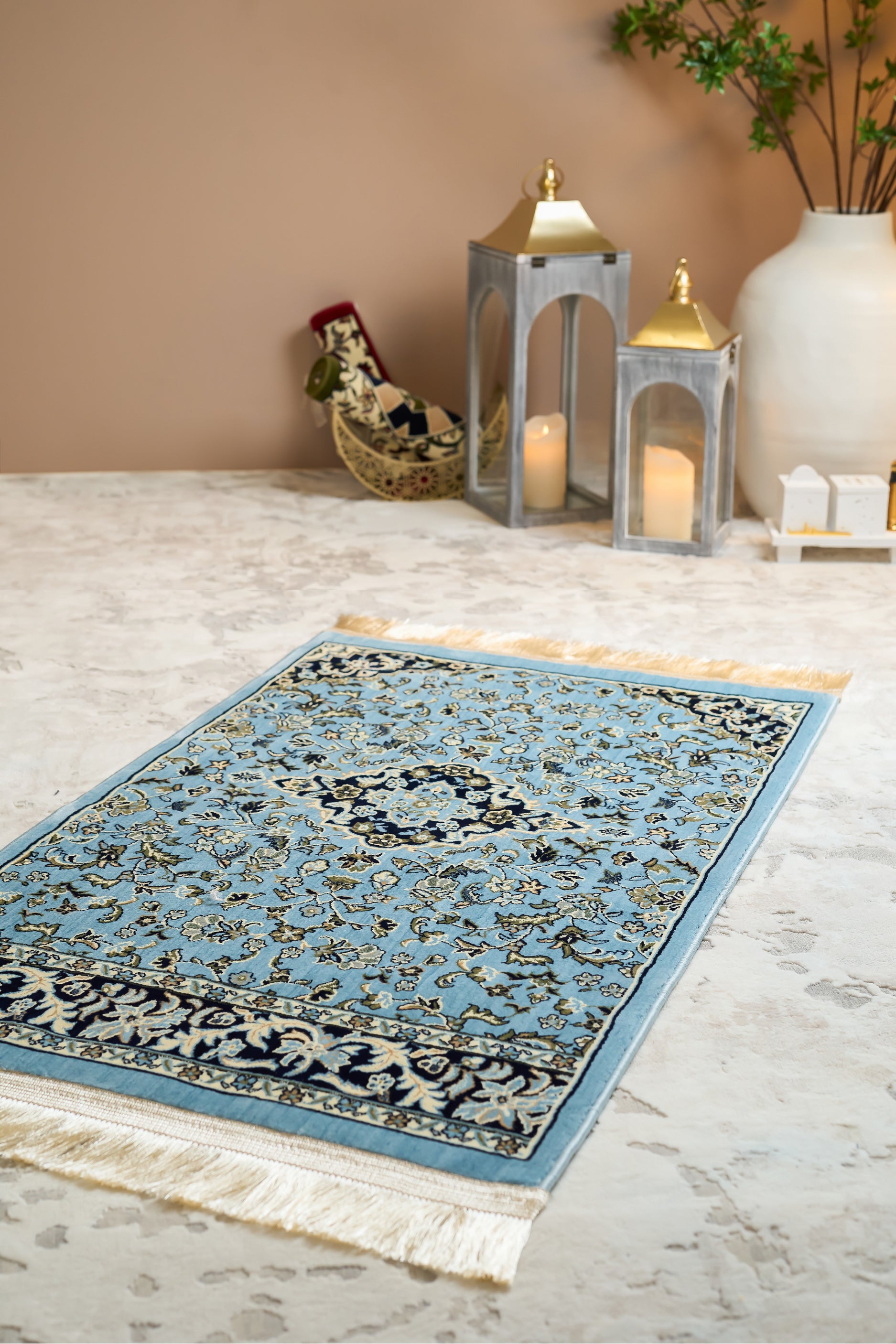 RW 001 Rawdah Standard Prayer Mat 8mm - Light Blue