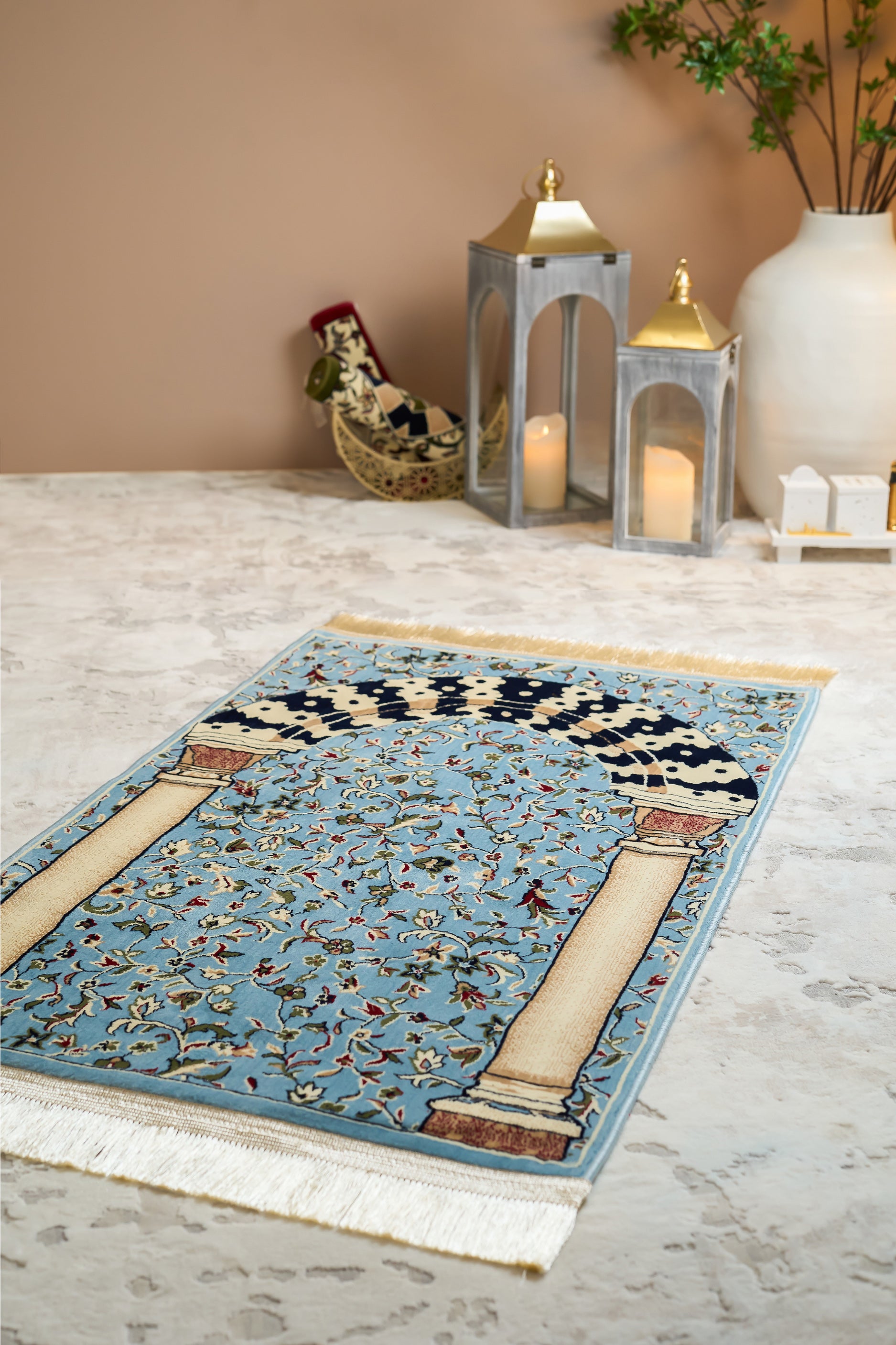 MEB 004 Mehrab Standard Prayer Mat 8mm - Light Blue