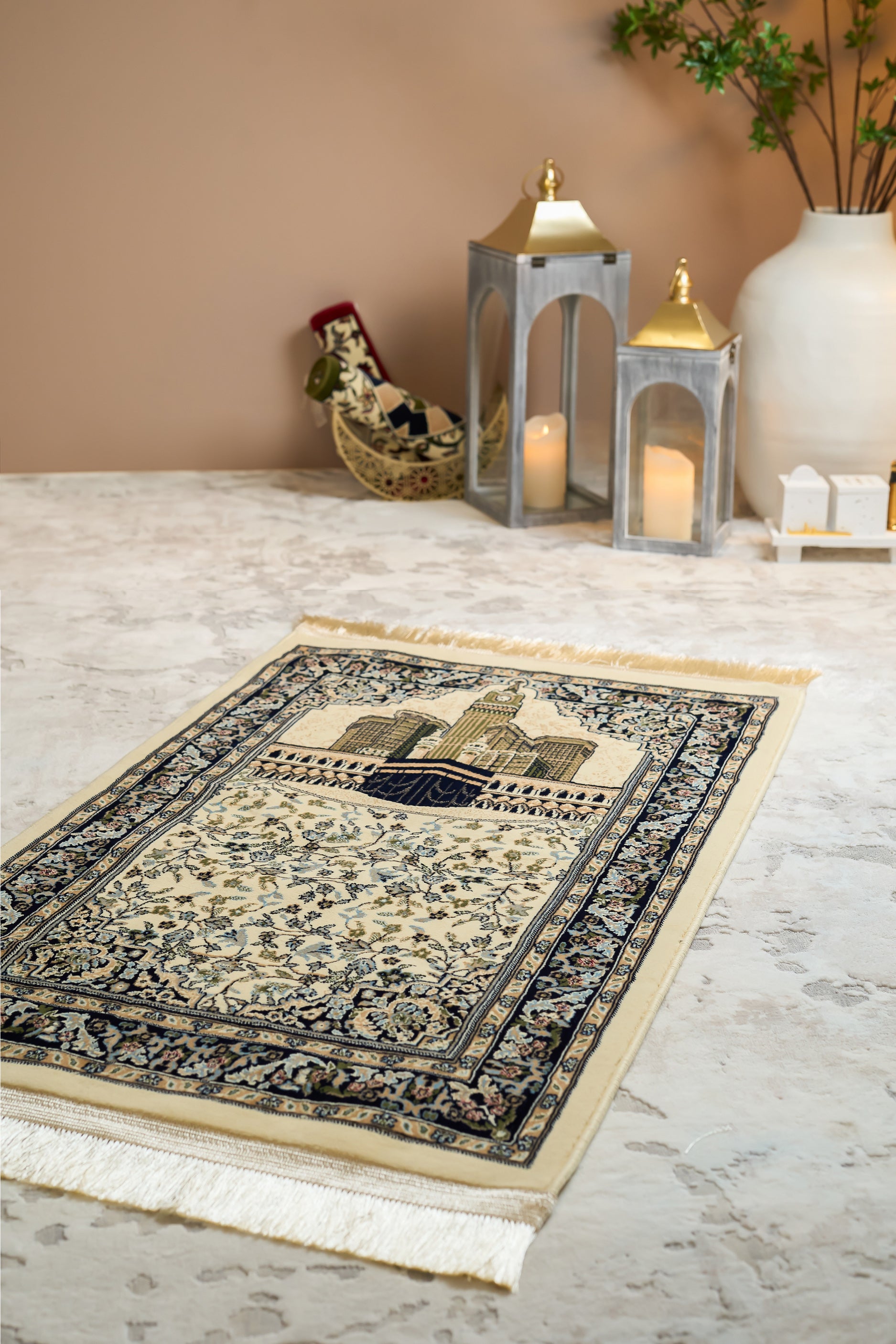 MEC 004 Kaabah Prayer Mat 8mm - Cream