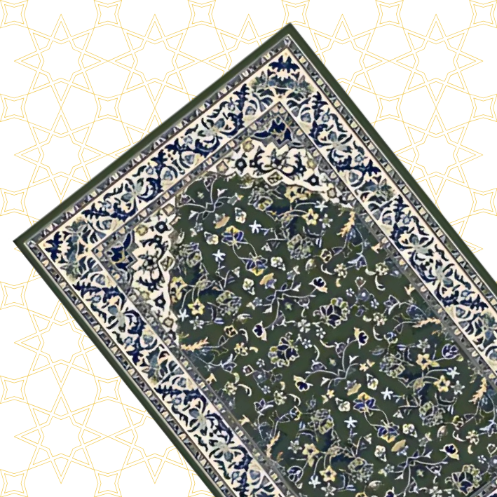 RW 002 Rawdah Standard Prayer Mat 8mm - Green