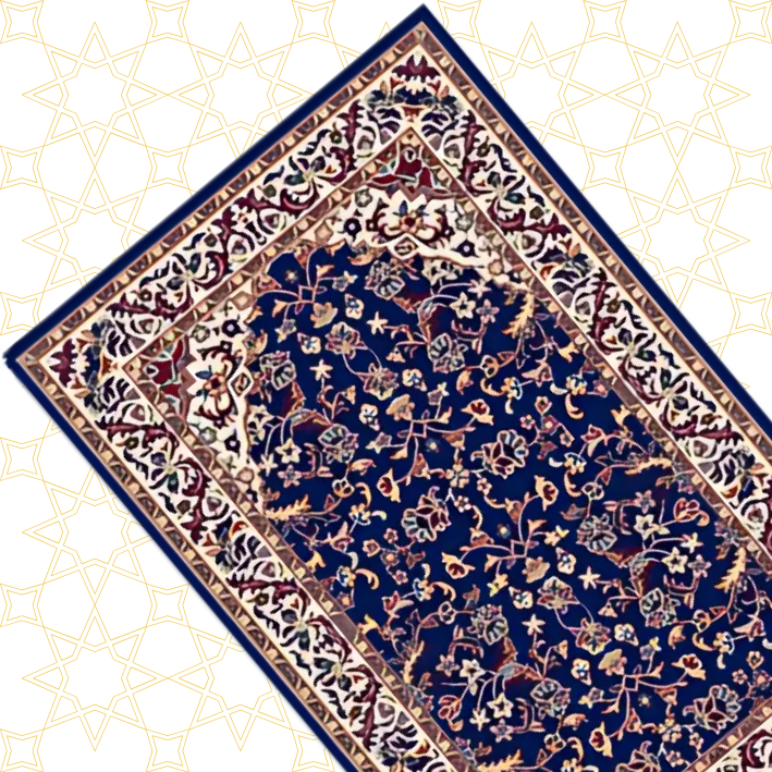 RW 002 Rawdah Standard Prayer Mat 8mm - Blue