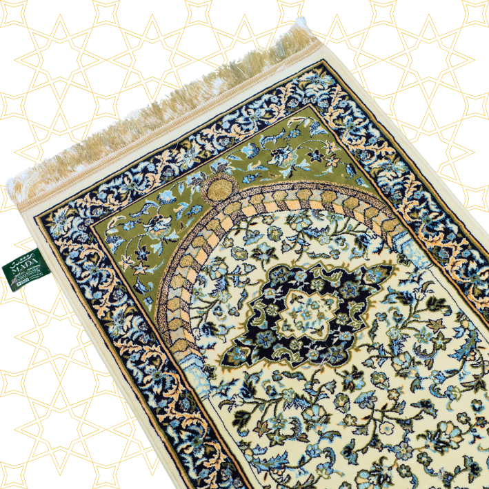 RW 003 Rawdah Standard Prayer Mat 8mm - Cream