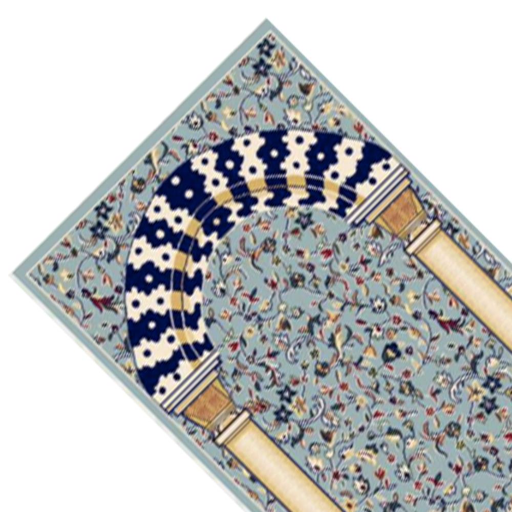 MEB 004 Mehrab Standard Prayer Mat 8mm - Light Blue